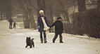 детки Сергея Бодрова-младшего Оля и Саша с собакой